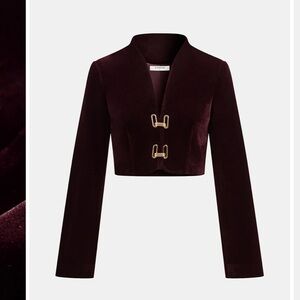 NWOT Commense Metal Buckle Corduroy Stand Collar Jacket NEW